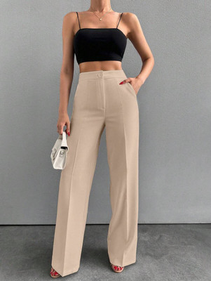 Stylefabs Regular Fit Women Beige Trousers