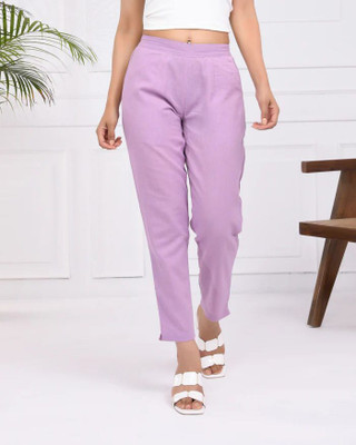 Moirai Regular Fit Women Purple Trousers