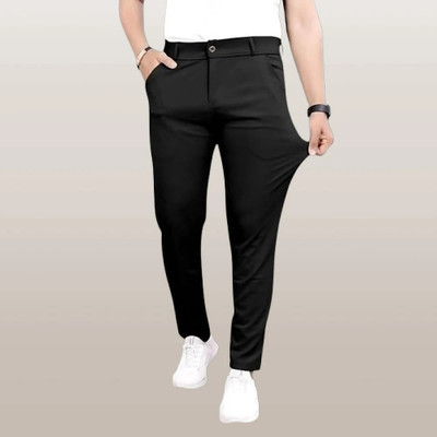 Shreyannk Slim Fit Men Black Trousers