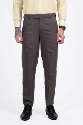 LOOM FASHION Regular Fit Men Cream Trousers