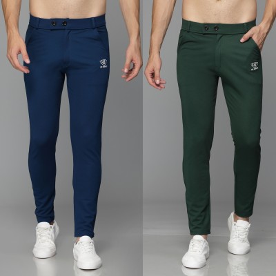 We Perfect Slim Fit Men Blue, Green Trousers