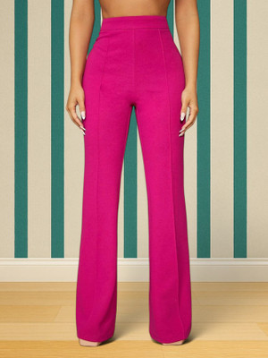 Anitafashion Loose Fit Women Pink Trousers