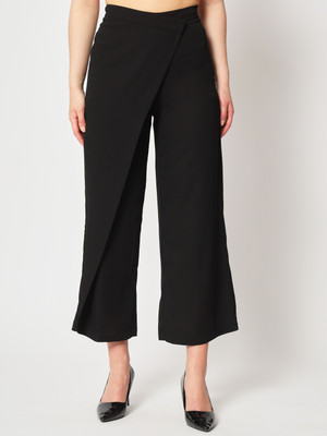 Zastraa Flared Women Black Trousers