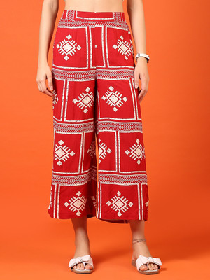 V-MART Regular Fit Women Red Trousers