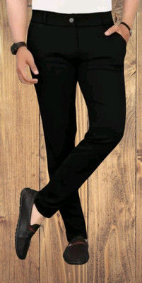 CIVIRASTYLE Regular Fit Men Black Trousers