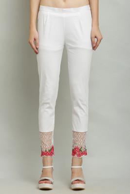 Sellingsea Regular Fit Women White Trousers