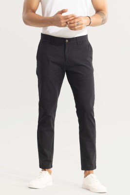 Snitch Slim Fit Men Black Trousers