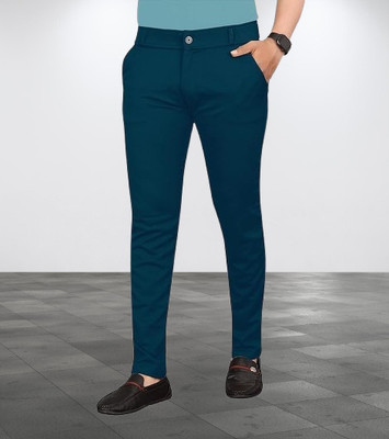 ISUEL FAB Slim Fit Men Blue Trousers