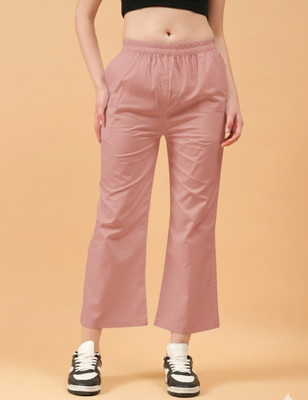 KINPATSU Flared Women Pink Trousers