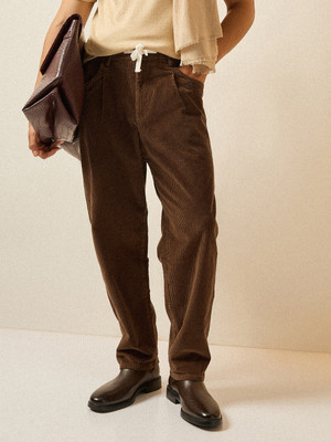 THE BEAR HOUSE Loose Fit Men Brown Trousers