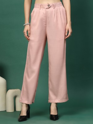 PLUSS Regular Fit Women Pink Trousers