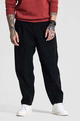 Snitch Relaxed Men Black Trousers