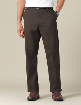 U.S. POLO ASSN. Straight Fit Men Brown Trousers