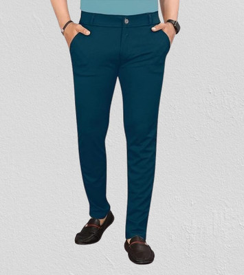 Shreyannk Slim Fit Men Blue Trousers