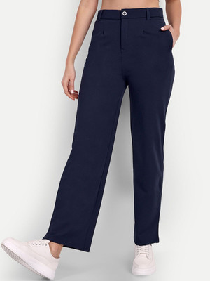 Broadstar Straight Fit Women Blue Trousers