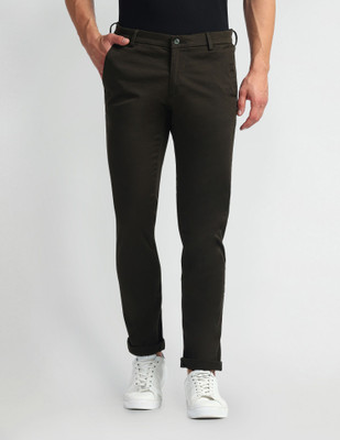Arrow Sport Slim Fit Men Green Trousers