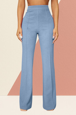 SKD TRENDZ Comfort Fit, Regular Fit Women Light Blue Trousers