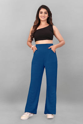 Ever Shine Comfort Fit Women Blue Trousers