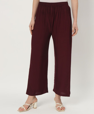 thread plus Relaxed Women Red Trousers