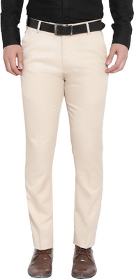 Sucheh Gwalior Regular Fit Men Cream Trousers
