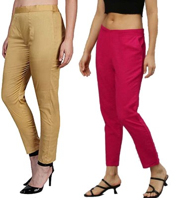 Myzora Regular Fit Women Gold, Pink Trousers