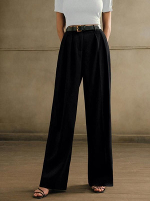Leriya Fashion Regular Fit Women Black Trousers