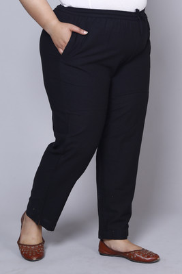 AAVONI Straight Fit Women Black Trousers