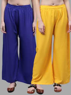 VALLES365 by S.c. Flared Women Blue, Yellow Trousers