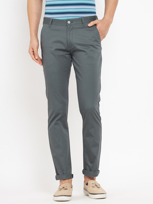 DUKE Slim Fit Men Grey Trousers