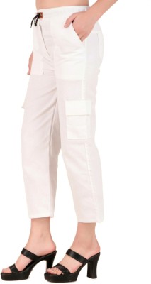 Nayably Comfort Fit, Loose Fit, Skinny Fit, Straight Fit, Slim Fit Women White Trousers