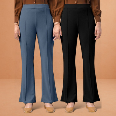 Anitafashion Loose Fit Women Grey, Black Trousers