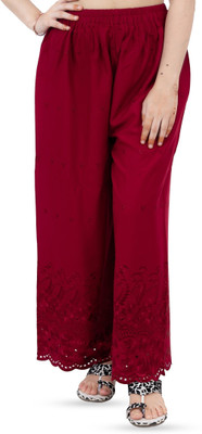 Virti WOMAN Regular Fit Women Maroon Trousers