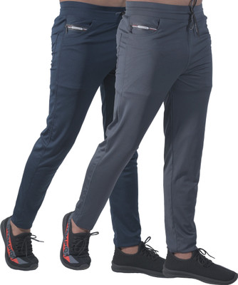 ynam Regular Fit Men Blue, Grey Trousers
