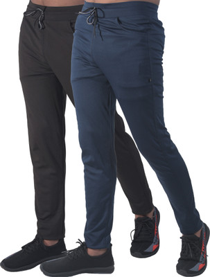 ynam Solid Men Black, Blue Track Pants
