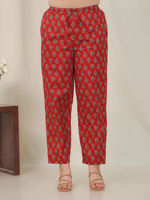 Aramya Comfort Fit Women Red Trousers