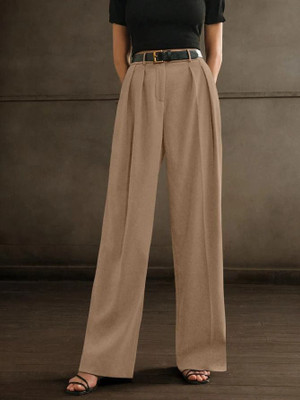 Leriya Fashion Regular Fit Women Khaki Trousers