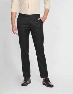 ARROW Regular Fit Men Black Trousers