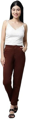 Eyba Regular Fit Women Brown Trousers