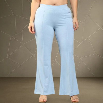 Anitafashion Loose Fit Women Light Blue Trousers