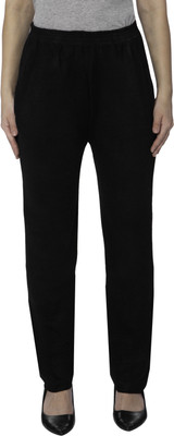 TNQ Comfort Fit Women Black Trousers