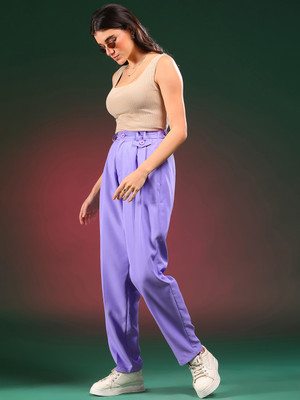 KOTTY Straight Fit Women Purple Trousers