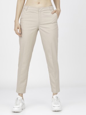 Tokyo Talkies Regular Fit Women Beige Trousers