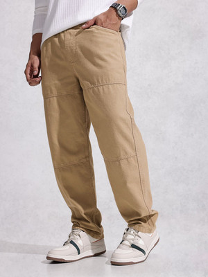 WROGN Loose Fit Men Brown Trousers
