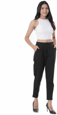 Outerwear Regular Fit Women Black Trousers