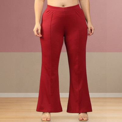 Anitafashion Loose Fit Women Maroon Trousers