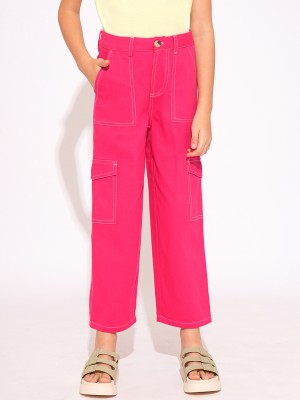 VERO MODA Straight Fit Girls Pink Trousers