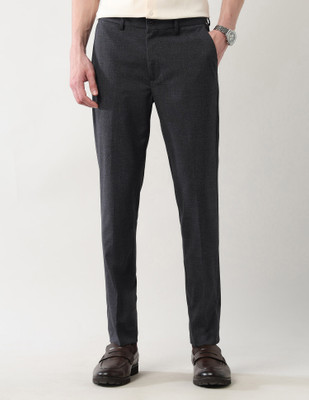 Arrow Newyork Slim Fit Men Grey Trousers