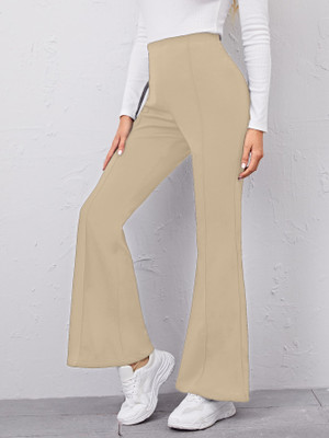 Kvinner Slim Fit Women Beige Trousers