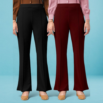 jenile stoor Loose Fit Women Black, Maroon Trousers