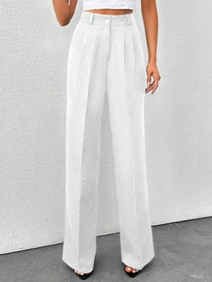 NEXT ONE Loose Fit Women White Trousers